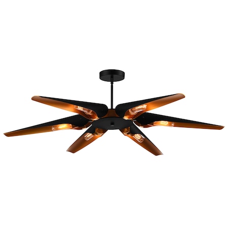 Cwi Lighting Amar 6 Light Chandelier With Matte Black Finish 1019P43-6-143